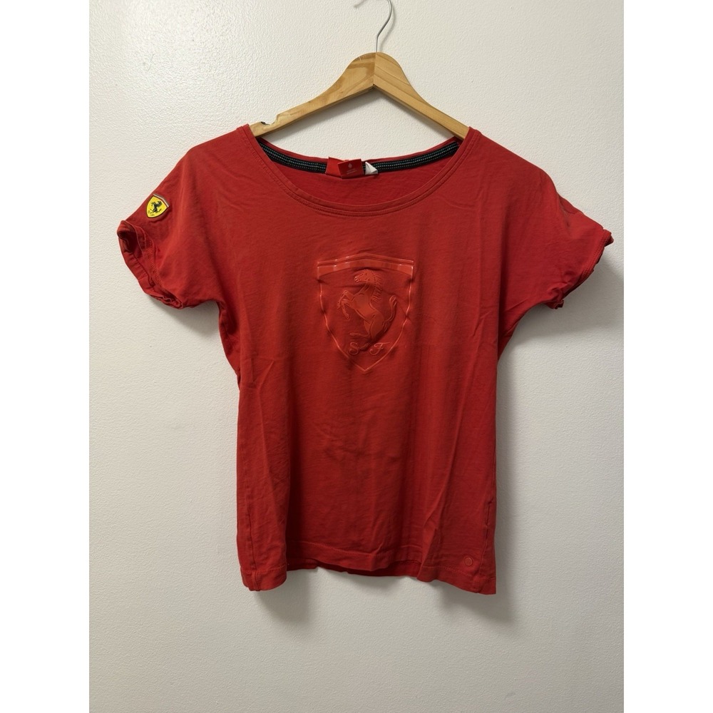 Puma Ferrari 3D Center Logo Red T Shirt Women's Size XS Official Tee